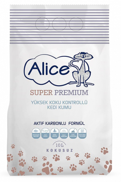 Alice Aktif Karbonlu Super Premium Topaklaşan Kedi Kumu